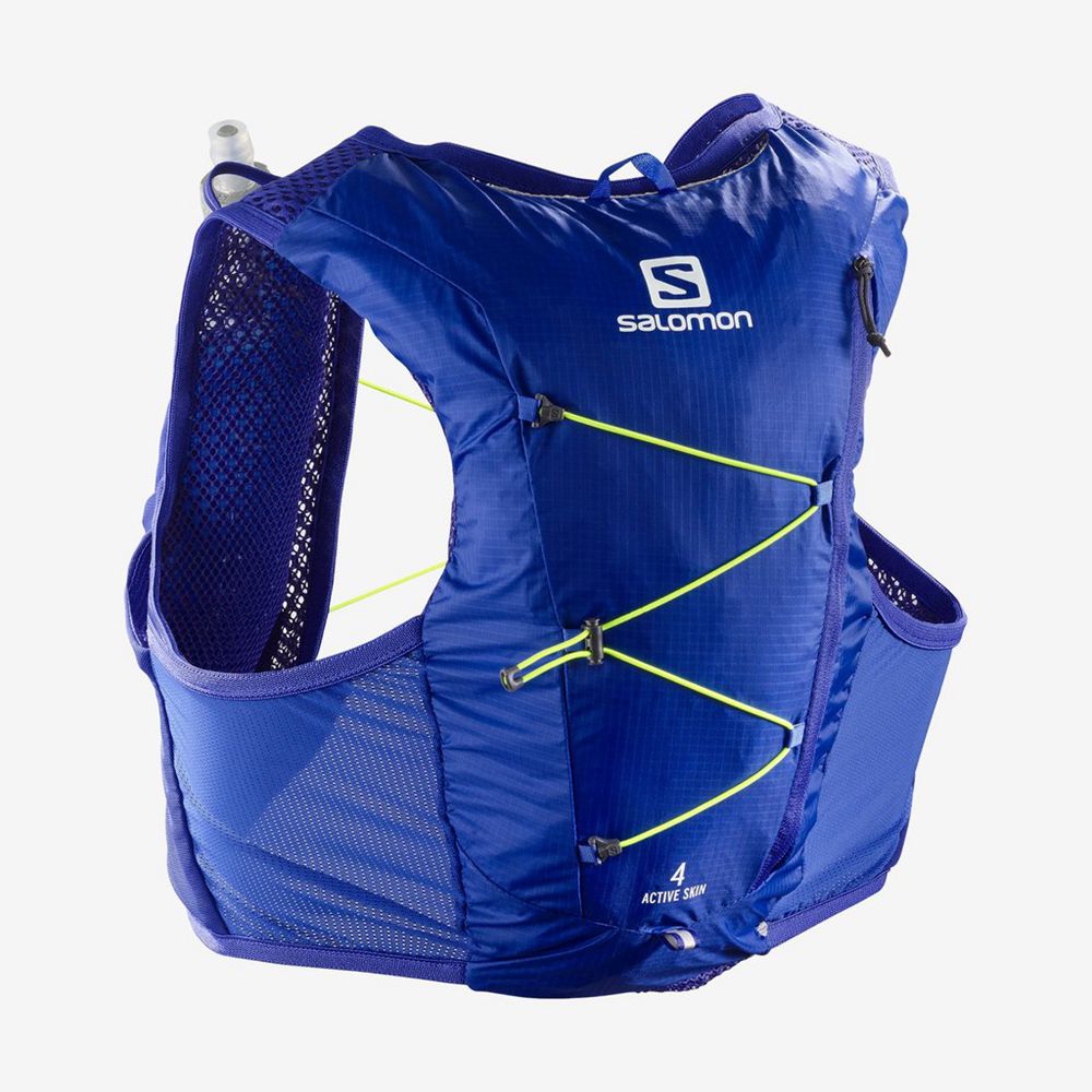 Mochila Trail Running Salomon Hombre Azules - Salomon Argentina ACTIVE SKIN 4 SET,237014-NXG